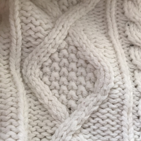 Girls Cream White Cable Knit sweater - Picture 3 of 5